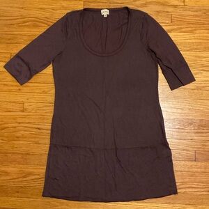 ELLA MOSS LARGE TUNIC LENGTH TEE IN SUPER SOFT JERSEY WINE BURGUNDY